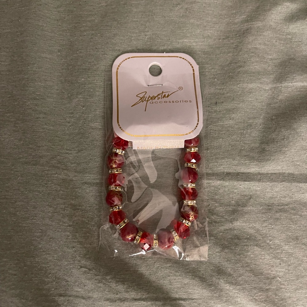 New Superstar Red Beaded Bracelet